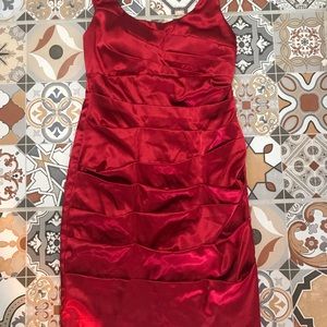 Satin red dress 👗